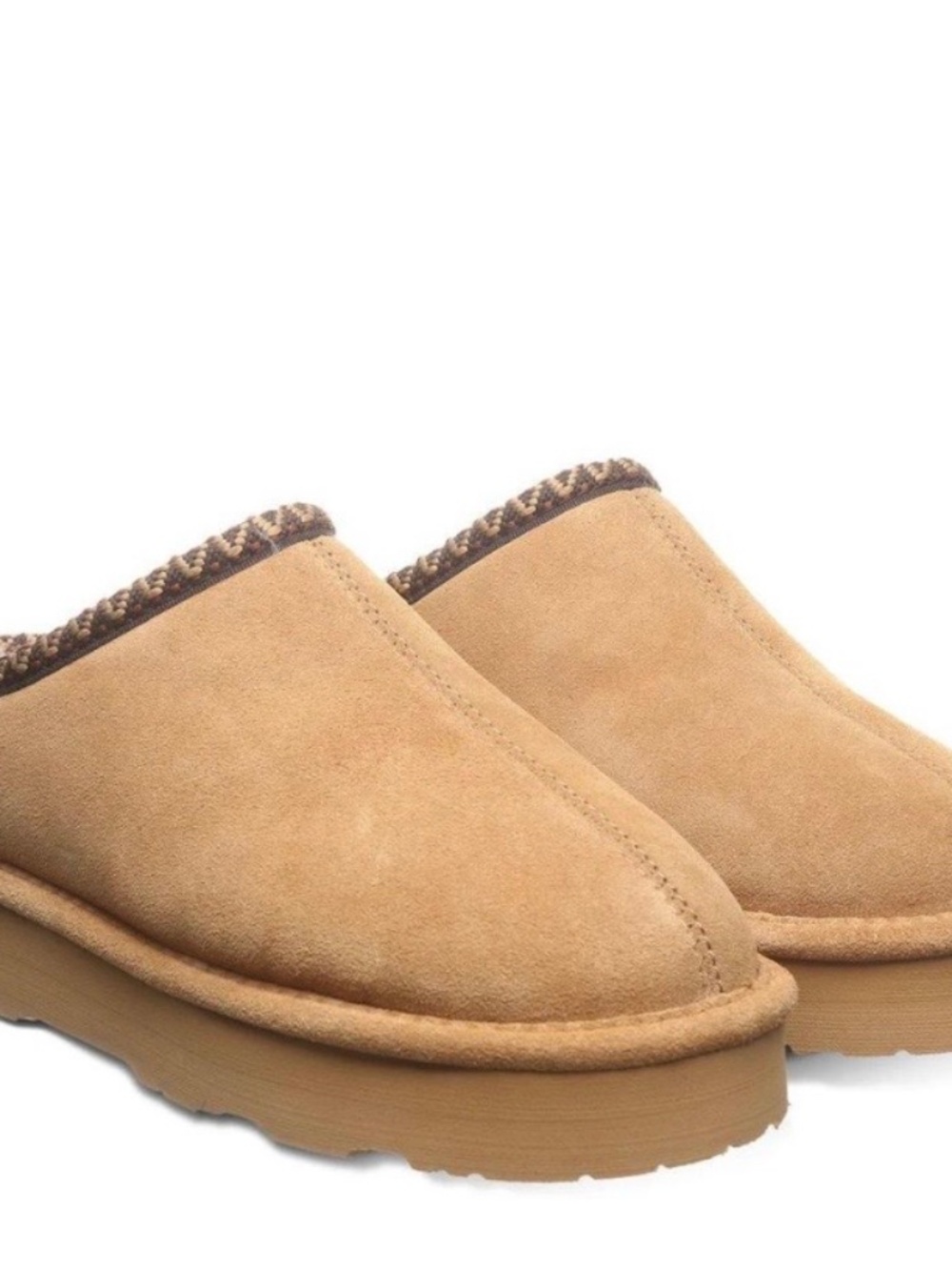 Bearpaw Martis Platform Slippers Iced Coffee Brown Suede Size 11